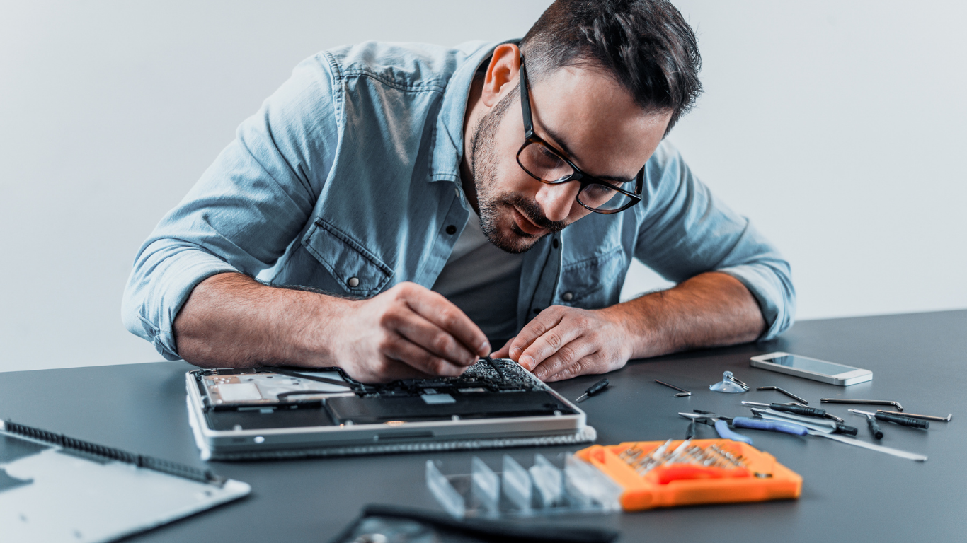 Tablet hardware repair by skilled technician