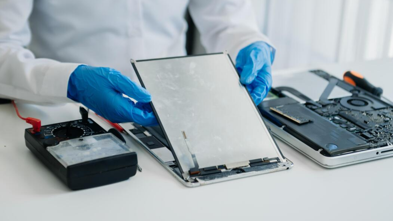 iPad screen repair in progress by technician