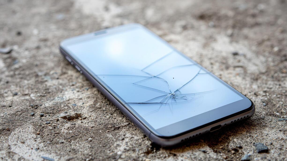 Cracked iPhone screen needing repair