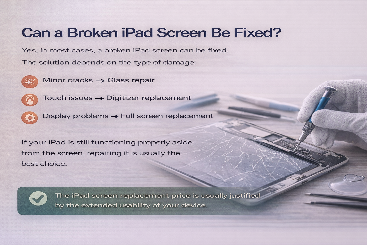 iPad screen replacement price 