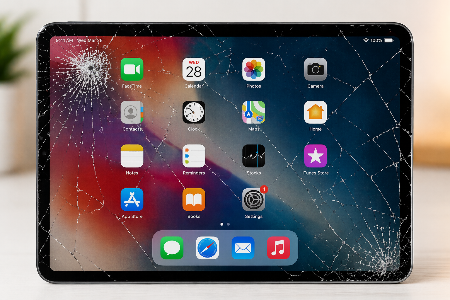 cracked iPad screen 