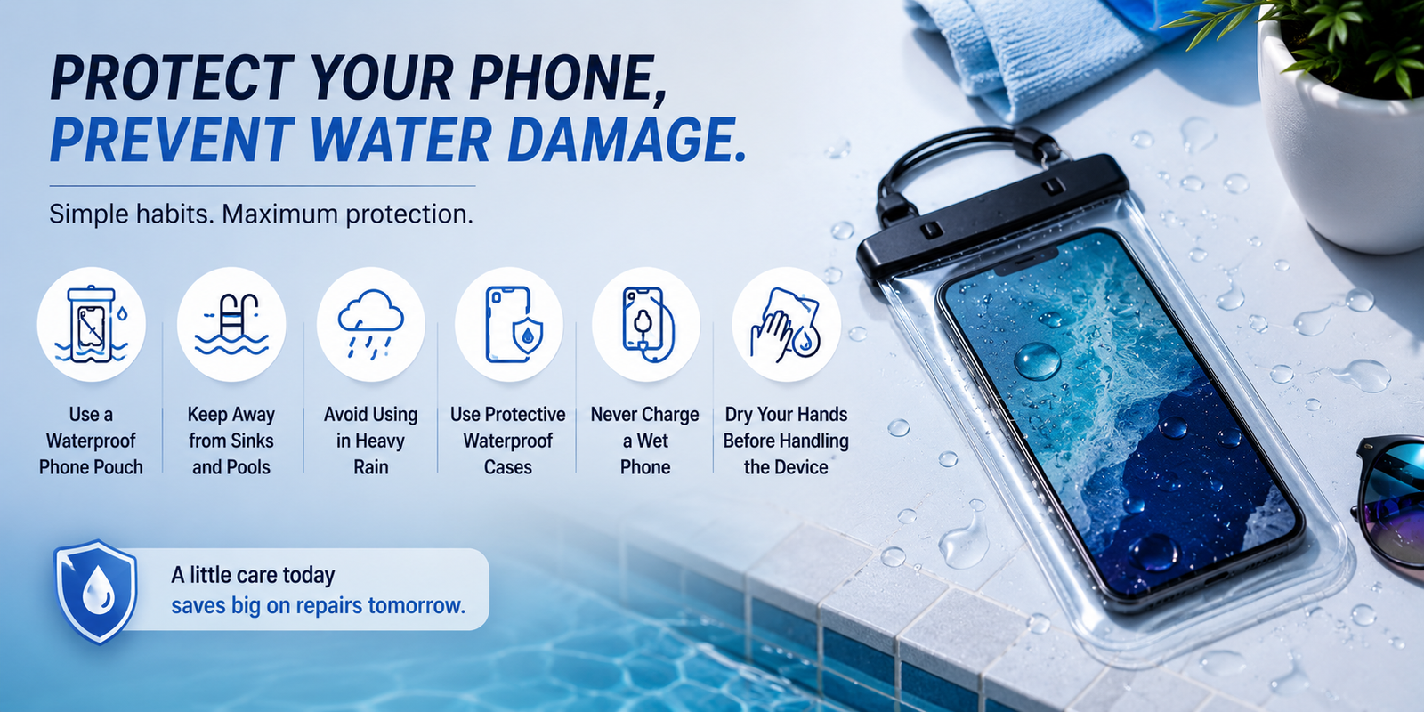 liquid damage in phone, Dealing with water damage, prevent water damage