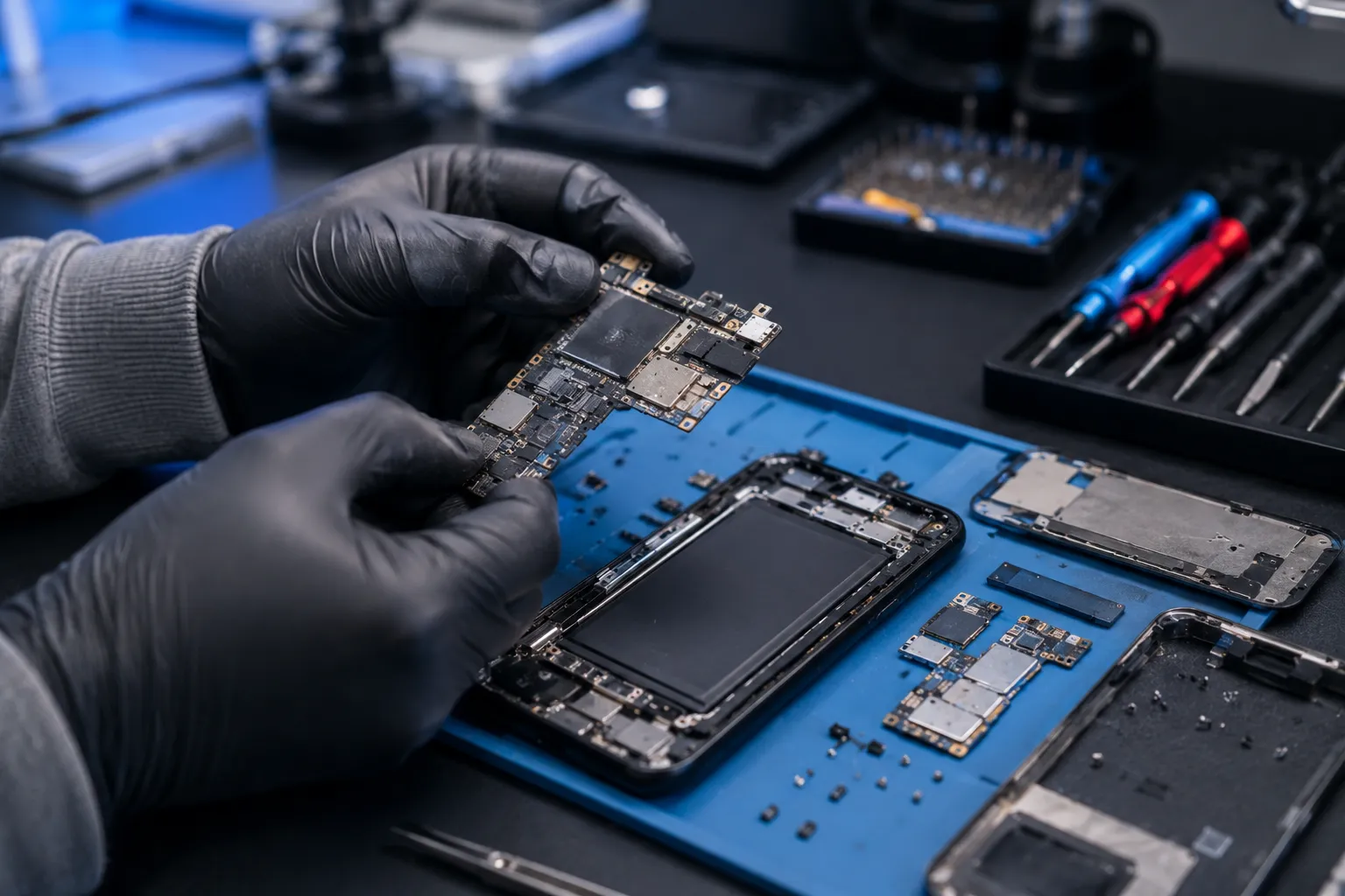 Recover files from a dead phone with professional motherboard diagnostics and advanced chip-level repair to restore access to important data.