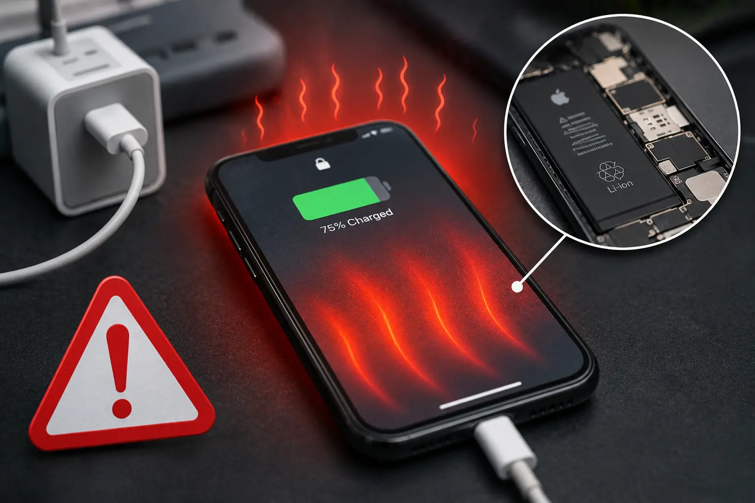 iPhone get hot while charging due to battery overheating and charging component issues during normal use.